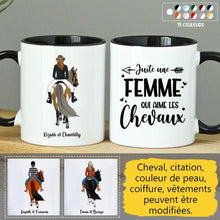Charger l'image dans la galerie, Jusqu'à 2 chevaux, mug cheval personnalisable, juste une femme qui aime les chevaux