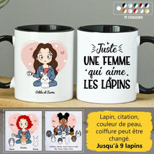 Charger l'image dans la galerie, Jusqu'à 9 lapins, mug personnalisé lapin, juste une femme qui aime les lapins
