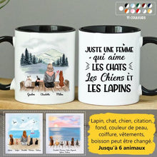Charger l'image dans la galerie, Jusqu'à 6 animaux, mug lapin et chat chien personnalisé, tasse maman lapin chat et chien