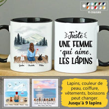 Charger l'image dans la galerie, Jusqu'à 9 lapins, mug personnalisé lapin, juste une femme qui aime les lapins