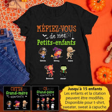 Charger l'image dans la galerie, Jusqu'à 15 enfants, tee shirt Halloween personnalisé, t shirt pour grand-mère grand-père, méfiez-vous de mes petits-enfant