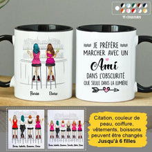 Charger l'image dans la galerie, Jusqu'à 6 filles, mug personnalisé meilleure amie, tasse sœurs de cœur, noms et arts personnalisés
