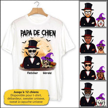 Charger l'image dans la galerie, Jusqu'à 12 chiens, t shirt personnalisé chien, tee shirt papa chien Halloween, Papa de chien