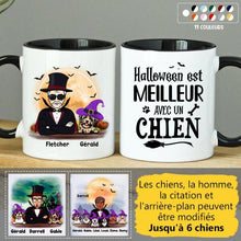 Charger l'image dans la galerie, Jusqu'à 6 chiens, mug chien personnalisé, tasse Halloween Papa chien, homme qui aime les chiens