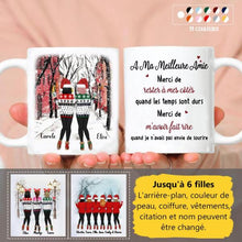 Charger l'image dans la galerie, Jusqu'à 6 filles, Mug personnalisé meilleure amie, Noël tasse meilleure amie, cadeau de noël personnalisé