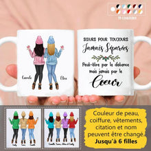 Charger l'image dans la galerie, Jusqu'à 6 filles, Tasse personnalisée soeur, Cadeaux de Noël pour son amie, Sœurs pour toujours jamais séparées