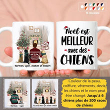 Charger l'image dans la galerie, Noël est meilleur avec un chien Mug, cadeau de Noël, jusqu'à 6 chiens