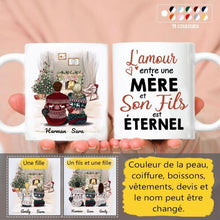 Charger l'image dans la galerie, Tasse personnalisée famille, Tasses pour mère et fils, cadeaux de Noël pour maman