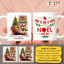 Charger l'image dans la galerie, Jusqu'à 2 chiens, Mug personnalisé couple, Tout Ce que je veux pour Noël c'est toi, Cadeaux de Noël pour lui et pour elle