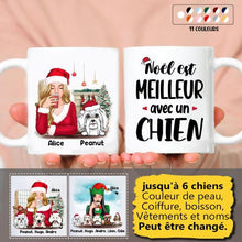 Charger l'image dans la galerie, Jusqu'à 6 chiens, mug personnalisé chien, Noël est meilleur Avec des chiens, Cadeau de Noël pour les amoureux des chiens