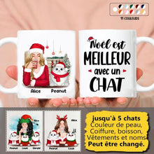 Charger l'image dans la galerie, Jusqu'à 5 chats, tasse chat personnalisé, mug maman chat, Cadeau de Noël pour les amoureux des chats