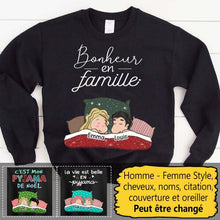Charger l'image dans la galerie, T shirt personnalisé couple, BONHEUR EN FAMILLE, Cadeau de Noël pour le mari, pour la femme