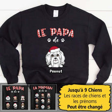 Charger l'image dans la galerie, Jusqu'à 9 Chiens, T shirt personnalisé chien, papa chien tee shirt, T-shirt de Noël pour les amoureux des chiens
