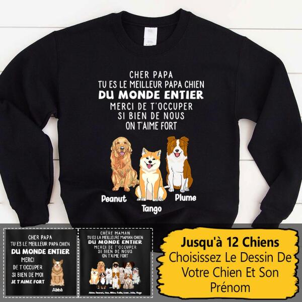 T Shirt Personnalis Chien Pour Papa Chien et Maman Chien Le