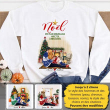 Charger l'image dans la galerie, Jusqu'à 2 chiens, T shirt personnalisé couple, T-shirt de Noël pour lui, pour elle