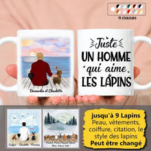 Charger l'image dans la galerie, Jusqu'à 9 lapins, mug personnalisé lapin, papa lapin, tasse personnalisé lapin, juste une Homme qui aime les lapins