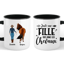 Charger l'image dans la galerie, Jusqu'à 2 chevaux, mug cheval personnalisable, tasse cheval, juste une femme qui aime les chevaux