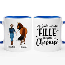 Charger l'image dans la galerie, Jusqu'à 2 chevaux, mug cheval personnalisable, tasse cheval, juste une femme qui aime les chevaux