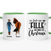 Charger l'image dans la galerie, Jusqu'à 2 chevaux, mug cheval personnalisable, tasse cheval, juste une femme qui aime les chevaux
