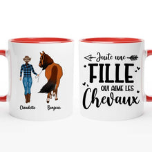 Charger l'image dans la galerie, Jusqu'à 2 chevaux, mug cheval personnalisable, tasse cheval, juste une femme qui aime les chevaux