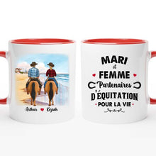 Charger l'image dans la galerie, Mug cheval personnalisable, tasse cheval, Tasse de café personnalisée de couple d'équitation