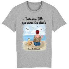 Charger l'image dans la galerie, Jusqu'à 6 animaux, t shirt personnalisé chat et chien, juste une femme qui aime les chats et les chiens