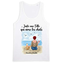 Charger l'image dans la galerie, Jusqu'à 6 animaux, t shirt personnalisé chat et chien, juste une femme qui aime les chats et les chiens
