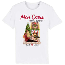 Charger l'image dans la galerie, T shirt personnalisé couple, mon cœur est là où tu es, Cadeau de Noël pour elle, lui