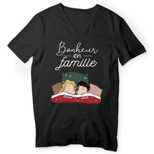 Charger l'image dans la galerie, T shirt personnalisé couple, BONHEUR EN FAMILLE, Cadeau de Noël pour le mari, pour la femme