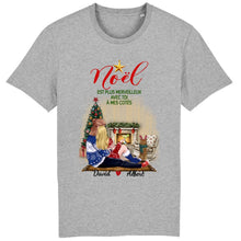 Charger l'image dans la galerie, Jusqu'à 2 chiens, T shirt personnalisé couple, T-shirt de Noël pour lui, pour elle