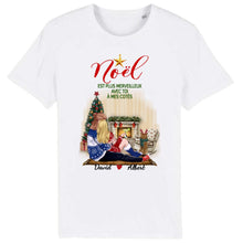 Charger l'image dans la galerie, Jusqu'à 2 chiens, T shirt personnalisé couple, T-shirt de Noël pour lui, pour elle