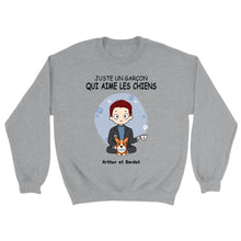 Charger l'image dans la galerie, Jusqu'à 9 chiens, Sweat à capuche papa chien, Sweat à capuche homme chien personnalisé, juste un garçon qui aime les chiens
