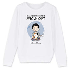 Charger l'image dans la galerie, Jusqu'à 9 animaux, Sweat personnalisé chats et chiens, Pull personnalisée papa chat et chien