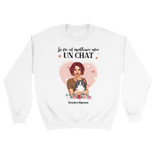 Charger l'image dans la galerie, Jusqu'à 5 chats, Sweat personnalisé femme chat, Pull maman chat, la vie est meilleure avec les chats