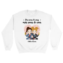 Charger l'image dans la galerie, Sweat à capuche meilleures amies pour la vie, Pas sœurs de sang mais sœurs de cœur, Hoodie personnalisée