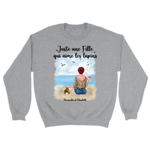 Charger l'image dans la galerie, Jusqu'à 9 lapins, Sweat lapin, pull personnalisé lapin, juste une fille/femme qui aime les lapins