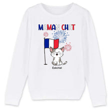 Charger l'image dans la galerie, Jusqu'à 9 chats, Pull personnalisé chat, maman chat, papa chat, drapeau France