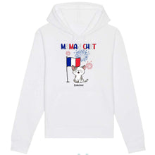 Charger l'image dans la galerie, Jusqu'à 9 chats, Sweat à capuche personnalisé chat, maman chat, papa chat, drapeau France, noms et motifs personnalisés
