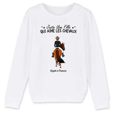 Charger l'image dans la galerie, Jusqu'à 3 chevaux, pull personnalisé cheval, Sweat à col rond cheval, Partenaires d'équitation pour la vie