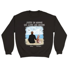 Charger l'image dans la galerie, Jusqu'à 9 chiens, Pull personnalisé chien, Sweat papa chien, juste un homme qui aime les chiens
