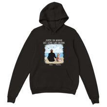 Charger l'image dans la galerie, Jusqu'à 9 chiens, Sweat à capuche personnalisé chien, Sweat à capuche papa chien, juste un homme qui aime les chiens