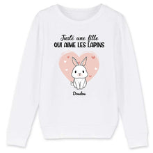 Charger l'image dans la galerie, Jusqu'à 9 lapins, pull personnalisé lapin, maman lapin, Sweat juste une femme qui aime les lapins