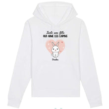 Charger l'image dans la galerie, Jusqu'à 9 lapins, Sweat à capuche personnalisé lapin, maman lapin, Sweat à capuche juste une femme qui aime les lapins