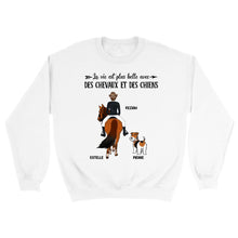 Charger l'image dans la galerie, Jusqu'à 2 chiens, Sweat à capuche personnalisé cheval et chien, Sweat à capuche maman chien et cheval
