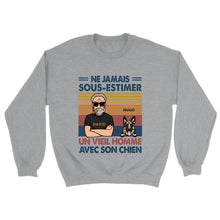 Charger l'image dans la galerie, Jusqu'à 4 chiens, Pull personnalisé chien, sweat homme papa chien, nom et design personnalisés