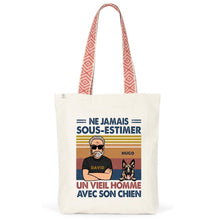 Charger l'image dans la galerie, Jusqu'à 4 chiens, Sac fourre-tout personnalisé chien, Sac fourre-tout homme papa chien, nom et design personnalisés