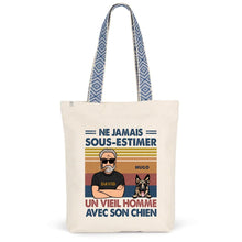 Charger l'image dans la galerie, Jusqu'à 4 chiens, Sac fourre-tout personnalisé chien, Sac fourre-tout homme papa chien, nom et design personnalisés