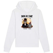 Charger l'image dans la galerie, Jusqu'à 12 chats, Sweat à capuche Halloween Papa de chat, Sweat à capuche personnalisé chat homme