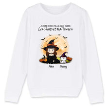 Charger l'image dans la galerie, Jusqu'à 12 chats, pull personnalisé chat, maman chat, Sweat d'halloween pour les amoureux des chats