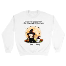 Charger l'image dans la galerie, Jusqu'à 12 chats, pull personnalisé chat, maman chat, Sweat d'halloween pour les amoureux des chats